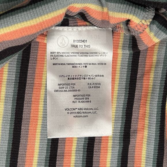 Volcom Lil Knit Twist Striped Dress Size S Cut Out Beachy Resort Lounge Casual - Picture 8 of 8